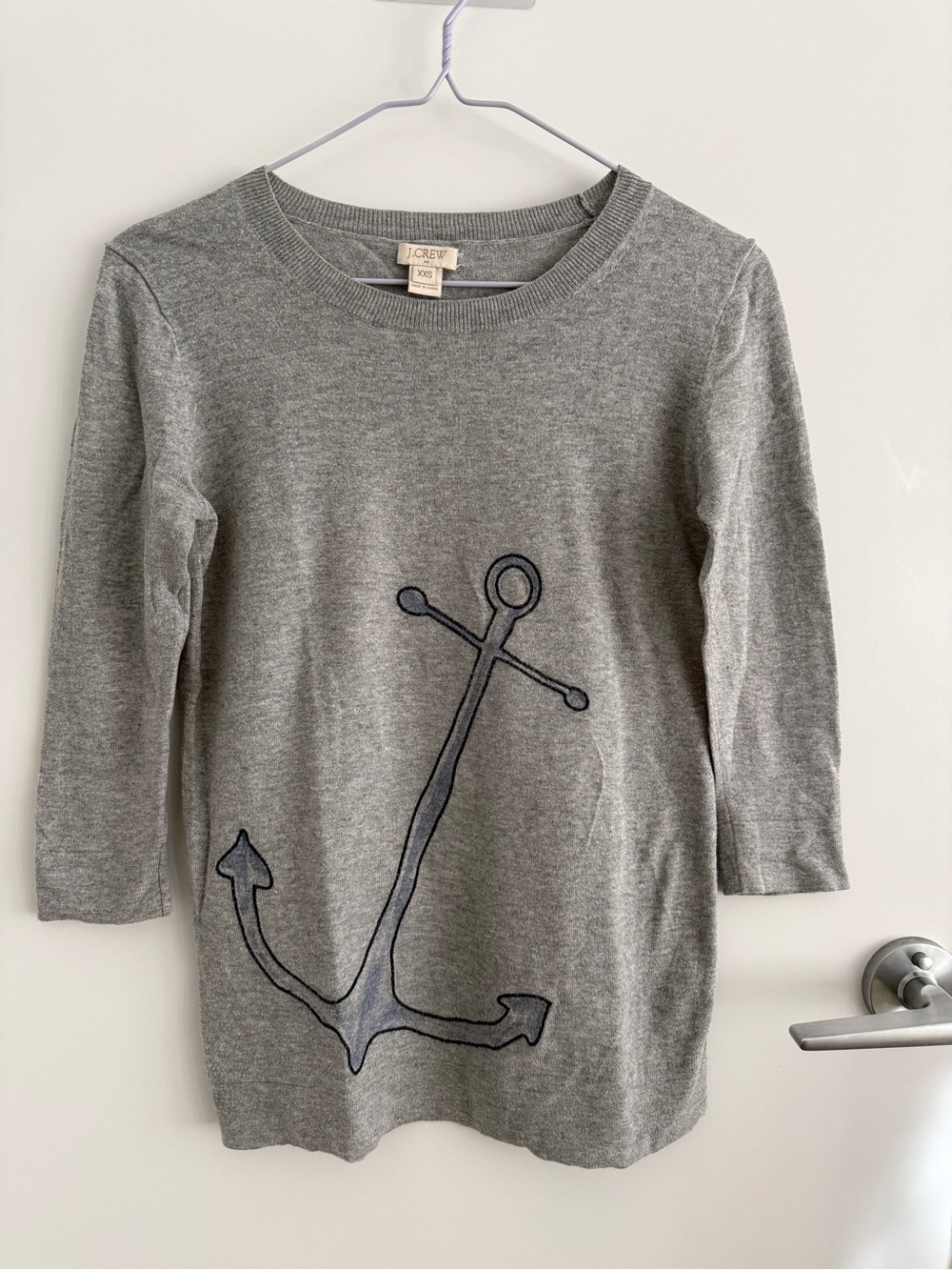 J Crew Anchor Grey 3/4 Sleeve